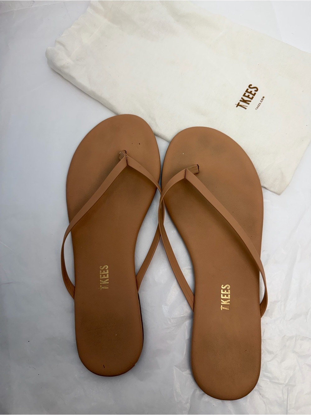 TKEES Foundations Matte Flip Flop in Nude Beach cream pink sandal leather - Picture 4 of 5
